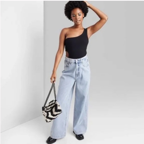 Wild Fable Super High Rise Shadow Pocket Wide Leg Jeans size 6 - Picture 1 of 3